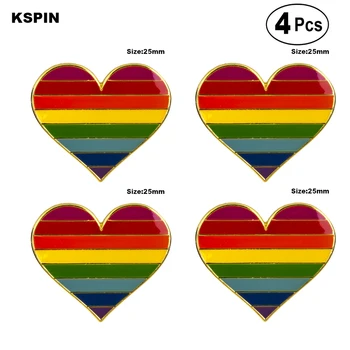 Gay Pride LGBT v tvare srdca Pin Klopě Pin Odznak Brošňa Ikony 4pcs