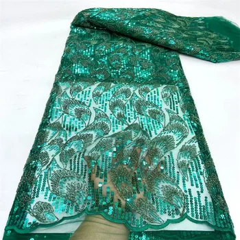 Fialová Afriky Čipky Textílie 2024 Zelené Kvalitné Francúzske Oka Textílie, Čipky S Flitrami Nigérijský Pre Svadobné Šaty