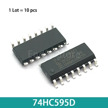 10PCS 74HC595D 74HC595D,118 SOP-16 8-bit sériové-v, sériové alebo paralelné-out shift registra s výkonom západky; 3-štát