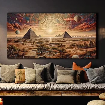 Diamond Mozaiky Pyramídy Planét & Hviezdy Maľovanie Pyramídy Rovnodennosti Umenie Starovekého Egypta Diy Diamond Maľovanie Zložité Kozmického WE1854