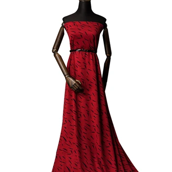 Červená zrastov velvet textílie jeseň a v zime vlna žakárové šaty klesnutie kvetinový textílie high-end fashion zamatový materiál