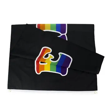 Wave flag Šedá pride black Flag dúhové Vlajky Polyester s Mosadznými osadené priechodkami 3 X 5 Ft Živé Farebné UV Fade Resistan