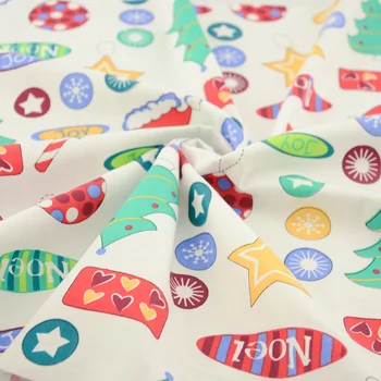 Booksew 100% Bavlna Materiál Detské Vianočné Textílie Šitie Cartoon Telas Por Metro Patchwork Keper Bedsheet Santa Clau Prešívanie