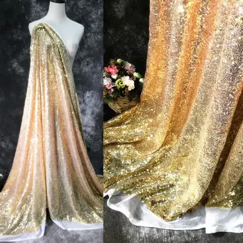 Premium Gold Ombre Flitrami francúzsky Tylu Farebné Textílie, Čipky Nigérijský Na Svadbu Večerné Šaty Party šaty Od 1 Yard