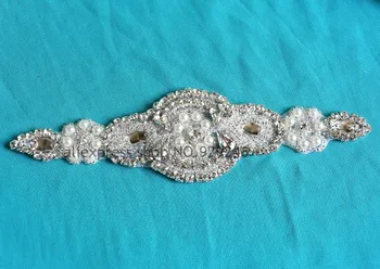 1pcs/veľa kvet pearl drahokamu korálkové trim pre svadobné handband ornament jasné, crystal kamienkami nášivka svadobné šaty príslušenstvo