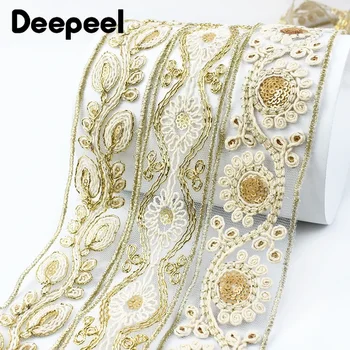 2/5Yards Deepeel 45mm, Vyšívané Čipky Stuhou Bavlnenej Nite Oka Oblečenie Dekoratívne Textílie Šaty Orezávanie Šitie Príslušenstvo