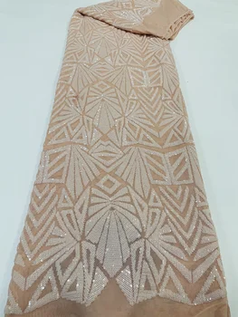 Krásne Sequined Čipky Textílie 2023 Luxusné francúzske Oka Textílie, Čipky Vysoko Kvalitného Tylu Oka Textílie, Čipky 5YardsFJ5548