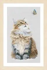 La Pn Mačka A Motýľ Cross Stitch Ekologické Bavlnenej Nite Cross Stitch Výšivky Domáce Dekorácie Visí Maľovanie Darček