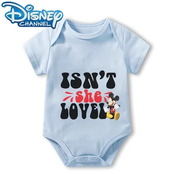 Detské Oblečenie Kombinézu pre Novorodenca Jumpsuit Chlapci Dievčatá Disney Mickey Mouse Krátke Rukávy Romper Onesies 0 Do 12 Mesiacov