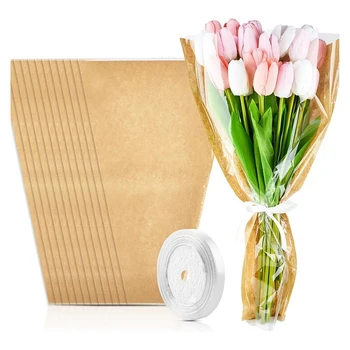 50 KS Jasné, Baliaci Papier, Kvetinové Kytice, Baliaci Papier, Kvetinový Aranžmán Dodávky Pre Svadbu,Valentine