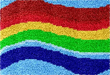 Diy taška rainbow Západku Háčik Koberec Súpravy s Tlačené plastové Plátno Výšivky Remesiel dospelých, Vyšívanie, Háčkovanie remeselné Gobelín