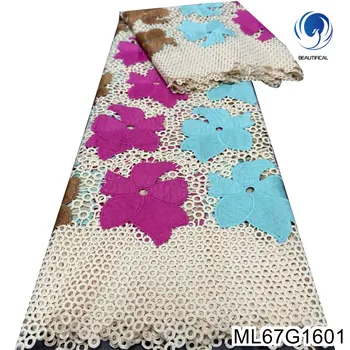 Elegantné, ľahké luxusné šaty pre ženy 2023 nové Nigérijský Guipure Rozpustné vo Vode Kábel Čipky Textílie ML67G16