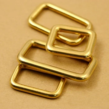 DIY kožené plavidlá pevné brass obdĺžnik č otvorený koniec krúžok taška pás kovové hardware 6pcs/veľa