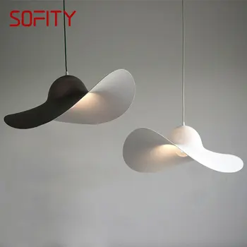 SOFITY Nordic Umenie Prívesok Svetlo LED Tvorivé Slamený Klobúk Visí Lampa pre Domáce Obývacia Izba, Spálňa Štúdia Jednoduchosť Dekor