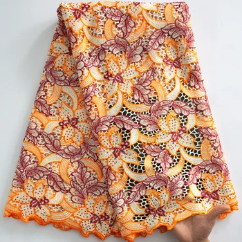 SJD Nigérijský Guipure Kábel Čipky Textílie 2024 Vysokej Kvality Afriky vo Vode Rozpustné Čipky S Kamene Guipure Pre Ženy, Luxusné Šaty