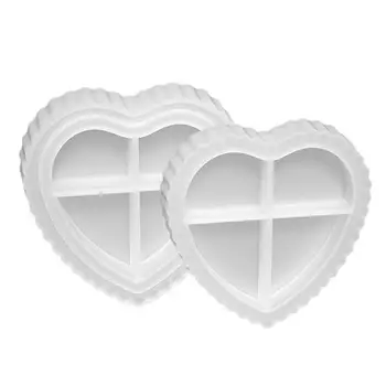 V Tvare srdca Box Formy 2ks Srdce Tvar Silikónové Formy Prekladaného Návrhu Srdce Box Silikónové Formy Šperky Box Formy Na Valentína