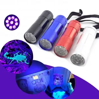Prenosný Mini UV Lampa Ultra Violet 9 LED Baterka Pochodeň Svetla Lampy, Fialová Farba Flash Linterna Osvetlenie Pre Peniaze Detekcie B4