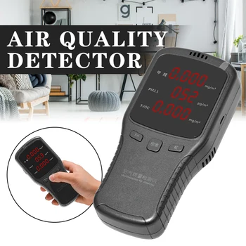 Formaldehyd Detektor Multifunkčné HCHO TVOC PM1.0 PM2.5 PM10 Analyzátor Plynu Kvality Vzduchu v Domácnosti sa zabránilo pohybu jednotlivých častí Digitálny Monitor