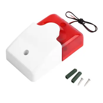 Nové Mini Káblové Strobo Siréna Odolné 12V Zvukový Alarm Blesk Bliká Červené Svetlo, Zvuk Sirény Domov Bezpečnostný Alarm Systém 115dB