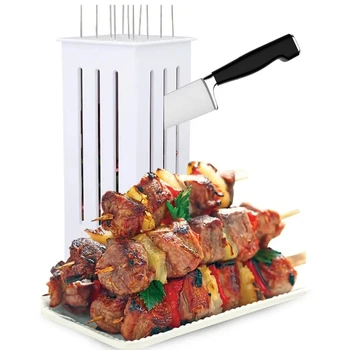 Jednoduché Grilovanie Kebab Maker Mäso grilovacie ihly špízy obalené Stroj vonkajšie Bbq Gril Príslušenstvo Nástroje Mäso špízy obalené Stroj S 16 Špízy