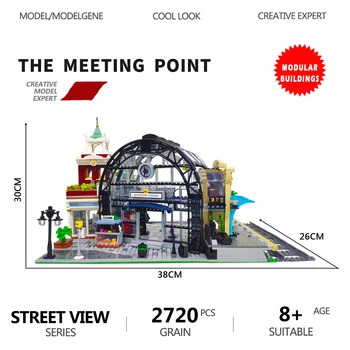 Miesto Stretnutia Model Stavebné Bloky Na Ulicu Stredovekej Architektúry Železničnej Stanice Creative Expert Tehly Hračky Pre Dary