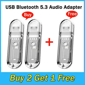 USB Bluetooth 5.3 Adaptér Bezdrôtovej Bluetooth Audio Adaptér Bluetooth Audio Prijímač Konektor Pre Auto Počítač Reproduktor Headset