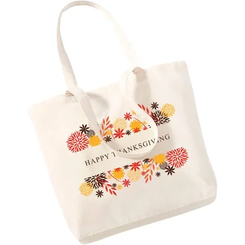 Deň Vďakyvzdania Dámske Kabelky Tkaniny Plátno Tote Bag Black Nakupovanie Cestovných Ženy Eco Opakovane Ramenný Shopper Tašky