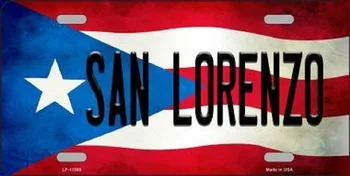 San Lorenzo Puerto Rico Štátnej Vlajky Pozadí Novinka Kovové Špz Tag