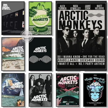 Vintage Abstraktné Arctic Monkeys Hudobný Album Série Charakter Umenia Plagátu Plátno na Maľovanie na Stenu Vytlačí Obrázok pre Miestnosti Domova