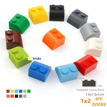 100ks DIY Stavebné Bloky Hrubé Údaje Tehly Arc 2x2 12Color Vzdelávacie Veľkosťou Kompatibilné S Hračky pre Deti,