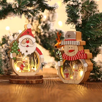 Vianočné Dekorácie LED Svetelné Starších Drevené Ozdoby