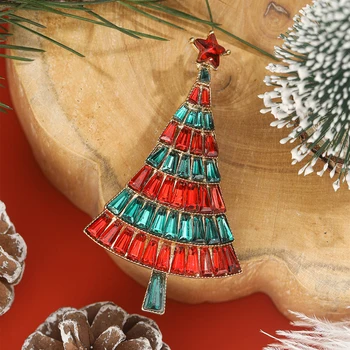 Drahokamu-pokrytej Vianočný Stromček Brošňa Jednoduché a Módne Corsage Brošňa Kabát Tričko Príslušenstvo Vianočné Darčeky
