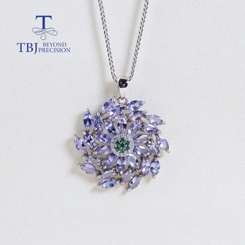 Svetlo luxusný Prírodný drahokam modrá Tanzanite prívesok náhrdelník dámske módne šperky, zásnubné prázdninový darček