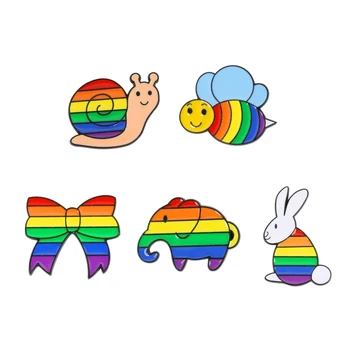 Rainbow Gay Pride Brošňa Kolíky Nádherné Slon Kolíky Odznak Kovový Kolík Smalt Preklopke Kolíky pre Džínsy Batoh Klobúk Dekor