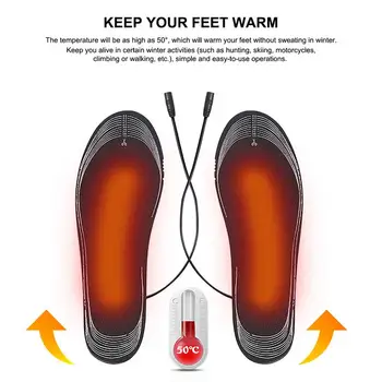 USB Vyhrievané Obuvi Vložky, Elektrické Nohy Otepľovanie Pad Nohy Teplejšie Ponožky, Podložku Mat Zimné Vonkajšie Elektrické Vyhrievané Vložky do topánok Nohy Ohrievačov
