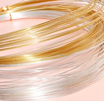 1meters / veľa striebro pozlátené medený drôt pre šperky, takže DIY Lištovanie Drôtené Šperky Kábel String Remeselnej Tvorby