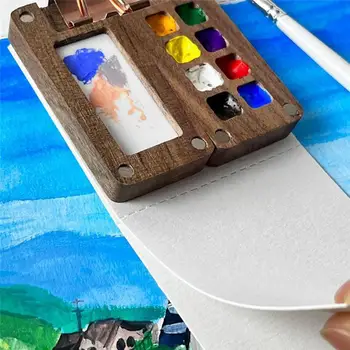 Elegantné Farby Palety Portable Multi-Drevené rošty Farba Box Ideálny Akvarel Palety pre Domáce Vonkajšie Cestovné Použitie