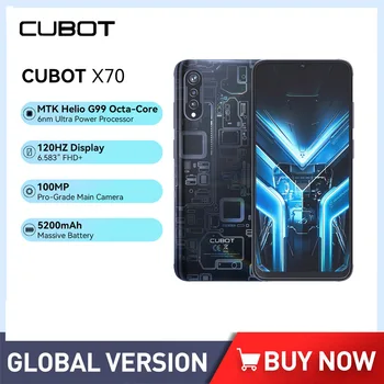 Cubot X70 Robustný Smartphony 6.583 Palcový FHD Displej Heliograf G99 12 GB+256 GB Android 13 Mobilné Telefóny 100MP Triple Fotoaparát 5200mAh NFC