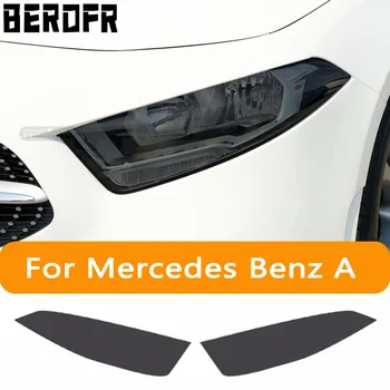 Pre Mercedes Benz Triedy W176 W177 A45 A35 AMG 180 Auto Svetlometu Údené Čierny Odtieň Ochranný Film Transparentné TPU Nálepky