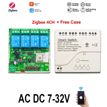 2 KS Tuya ZigBee 3.0 4CH Smart Light Switch Modul Smart Home Automation DIY Istič Pracovať s Alexa Google S/Bez obalu
