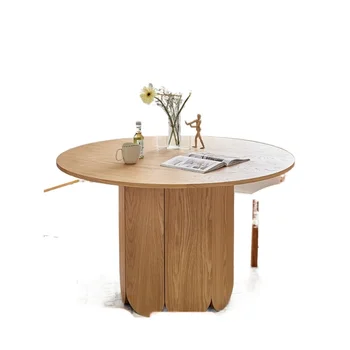 Lenivý Priestor Nordic Light Luxusné Tvorivé Jedálenský Stôl Home Designer Malé Jednotky Tabuľka Moderný Jednoduchý Masívneho Dreva Okrúhleho Stola