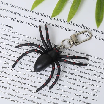 Cool Gotický Black Spider Keychain Araneid Charms Zvierat Prívesok Taška Batoh, Kabelku Telefón Visí Halloween Žena, Dievča Šperky