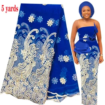 5yards/veľa 2023 Vysokej Kvality Nigérijský francúzskej Čipky Afriky Čipky Textílie na spoločenské Šaty Broskyňa Afrike Čipky Textílie ALC-ZJ001