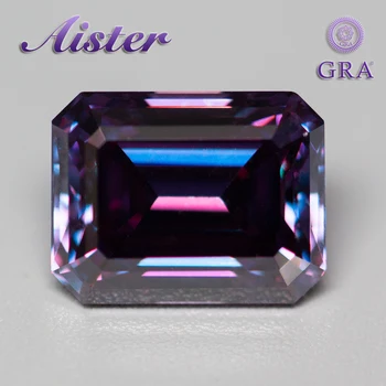 Nové Royal Purple Moissanite Kameň Emerald Rez VVS1 Certifikované Moissanita Diamant, Drahokam Prejsť diamantovým s HRA Správa