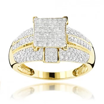 Príťažlivé Čaro Zlatej Farby Námestie Geometrie Prstene pre Ženy Módne Kovové Vykladané Biely Kameň Svadobné Šperky, Zásnubné