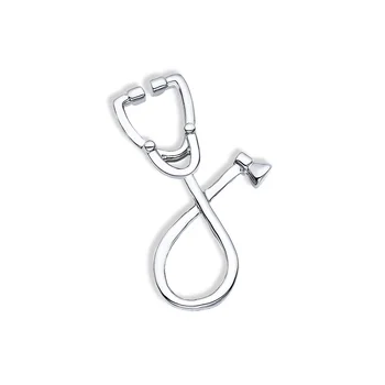 Harong Stetoskop Kovový Kolík Módne Jednoduché Zdravotníckych Zariadení Silver Plated Brošňa Lekár Sestra Klope Odznak Šperky Strany Darček