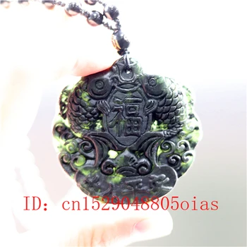 Prírodné Čierne Zelené Čínske Jade Ryby Prívesok Obsidian Ryby Náhrdelník Kúzlo Šperky Príslušenstvo Vyrezávané Amulet Darčeky pre Mužov