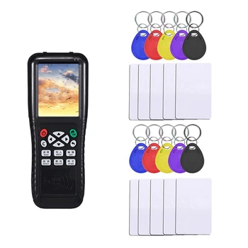 RFID Kopírka S Plnou Dekódovacia Funkcia Smart Card Key English Verzia Čítačky a Spisovateľ (10Pcs T5577 Tlačidlo A 10Pcs UID Karty)