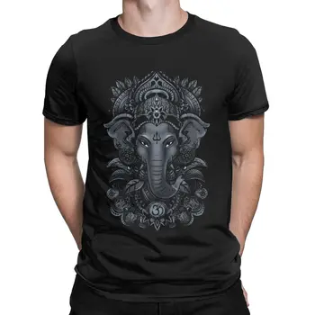Ganeš Kameň ganesh ganeš pán hinduizmus hinduistický boh india Bavlnené Oblečenie Novinka Krátky Rukáv slon boh Vytlačené T-Shirt