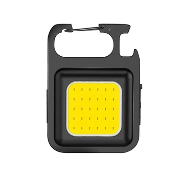 Odolné Prenosné Svetlo Lampy Baterky USB Pracovné Svetlo 6*4.2 cm Hliníkovej Zliatiny Black Keychains Plastové Vrecko Prenosné